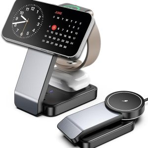 شارژر مگ سیف وایرلس 3در1 تاشو